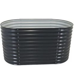 Buy 😍 Sunnydaze Decor Sunnydaze Large Oval Steel Raised Garden Bed - Stand-Up Height - 62.5" W x 32" H - Dark Gray 👍 -Planters Sales Store unnamed file 173