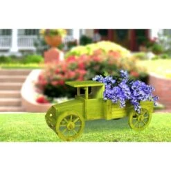 Outlet 😍 Gardenised Outdoor Old Style Wooden Car Shape Garden Planter, Kids 🎅 Christmas Holiday Gift, Green ⌛ -Planters Sales Store unnamed file 1737