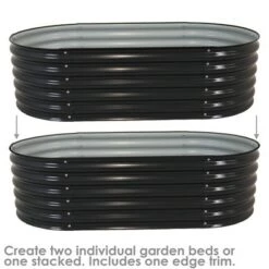 Buy 😍 Sunnydaze Decor Sunnydaze Large Oval Steel Raised Garden Bed - Stand-Up Height - 62.5" W x 32" H - Dark Gray 👍 -Planters Sales Store unnamed file 174