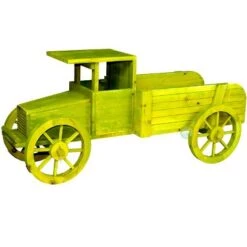 Outlet 😍 Gardenised Outdoor Old Style Wooden Car Shape Garden Planter, Kids 🎅 Christmas Holiday Gift, Green ⌛ -Planters Sales Store unnamed file 1740