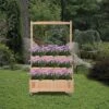 Outlet 👏 Outsunny 3-Tiers Wooden Raised Garden Bed with Wheels Trellis Back Storage Area Easy Movable for Flowers Herbs Natural 🧨 -Planters Sales Store unnamed file 175