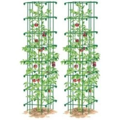 Outlet 🧨 Square Heavy Gauge Extra Tall Easy Fold Tomato Cage, 14.25" x 14.25" x 65", Set of 2 - Gardener's Supply Company 👏 -Planters Sales Store unnamed file 1756