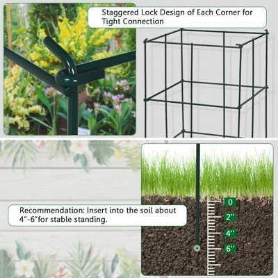 Flash Sale ๐ Costway 4 Pack Tomato Cages Garden Cages Stakes Plant Trellis 16'' x 16'' x 39'' ๐ 7 Flash Sale ๐ Costway 4 Pack Tomato Cages Garden Cages Stakes Plant Trellis 16'' x 16'' x 39'' ๐ - Image 5