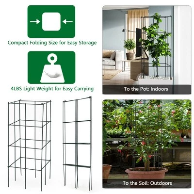 Flash Sale ๐ Costway 4 Pack Tomato Cages Garden Cages Stakes Plant Trellis 16'' x 16'' x 39'' ๐ 8 Flash Sale ๐ Costway 4 Pack Tomato Cages Garden Cages Stakes Plant Trellis 16'' x 16'' x 39'' ๐ - Image 6