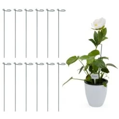 Hot Sale 🎉 Farmlyn Creek Set of 124 Pcs Green Metal Garden Plant Support Stakes with White Labels and Stickers for Patio & Outdoor, 15.75 x 2.5 in. 🥰 -Planters Sales Store unnamed file 1823