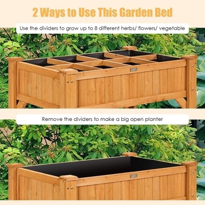 Wholesale โญ Costway 8 Grids Raised Garden Bed Elevated Planter Box Kit Wood w/Liner & Shelf ๐ 6 Wholesale โญ Costway 8 Grids Raised Garden Bed Elevated Planter Box Kit Wood w/Liner & Shelf ๐ - Image 4