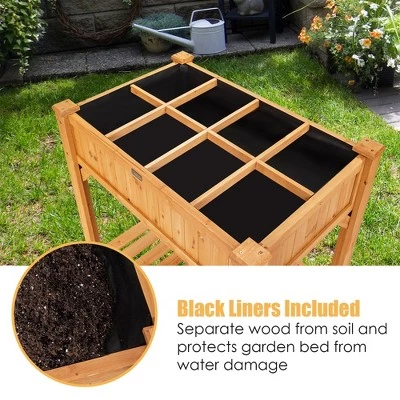 Wholesale โญ Costway 8 Grids Raised Garden Bed Elevated Planter Box Kit Wood w/Liner & Shelf ๐ 8 Wholesale โญ Costway 8 Grids Raised Garden Bed Elevated Planter Box Kit Wood w/Liner & Shelf ๐ - Image 6