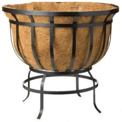 Best reviews of 🔥 Plow & Hearth - Footed Steel Round Basket Planter with Natural Coir Liner 😀 -Planters Sales Store unnamed file 1976