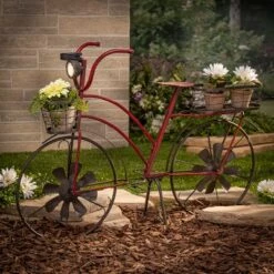 Deals 🌟 Gerson International 37-Inch Long Solar-Powered Metal Antique-Style Bicycle Plant Stand with Wind Spinner Spokes 🔥 -Planters Sales Store unnamed file 2064