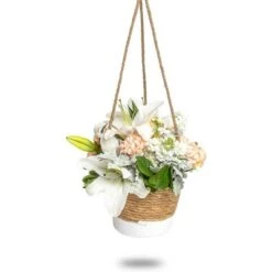 Cheapest 😀 Farmlyn Creek Rope Hanging Planter, Woven Ceiling Plant Basket Hanger, 8 x 8 x 6" 🌟