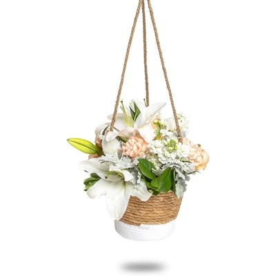 Cheapest 😀 Farmlyn Creek Rope Hanging Planter, Woven Ceiling Plant Basket Hanger, 8 x 8 x 6" 🌟 3 Cheapest 😀 Farmlyn Creek Rope Hanging Planter, Woven Ceiling Plant Basket Hanger, 8 x 8 x 6" 🌟