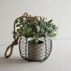 Wholesale 😉 Hanging Basket Black Metal & Jute Planter - Foreside Home & Garden 💯 -Planters Sales Store unnamed file 2105