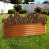 Cheapest 🧨 Sunnydaze Decor Sunnydaze Outdoor Vegetable or Flower Galvalume Steel Raised Garden Bed for Backyard or Garden - Rectangle - 71" - Brown ✔️ -Planters Sales Store unnamed file 214