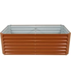 Cheapest 🧨 Sunnydaze Decor Sunnydaze Outdoor Vegetable or Flower Galvalume Steel Raised Garden Bed for Backyard or Garden - Rectangle - 71" - Brown ✔️ -Planters Sales Store unnamed file 219