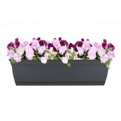 Hot Sale 🎉 The HC Companies ECW24000A42 Indoor Outdoor 24 Inch Eclipse Series Window Herb Garden Ornamental Planter Box with Removable Attached Saucer, Warm Gray 🤩