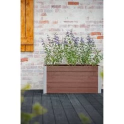 Promo 👏 Vita Urbana Small Parklette Rectangular Planter - New England Arbors Slate 👍 -Planters Sales Store unnamed file 2223