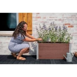 Promo 👏 Vita Urbana Small Parklette Rectangular Planter - New England Arbors Slate 👍 -Planters Sales Store unnamed file 2225