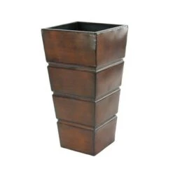 Flash Sale 😍 Olivia & May Set of 3 Contemporary Rectangular Iron Planters Brown - Olivia & May 👍 -Planters Sales Store unnamed file 2283