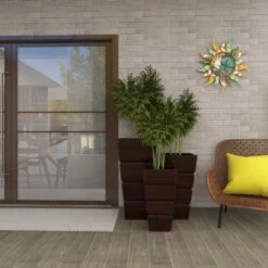 Flash Sale 😍 Olivia & May Set of 3 Contemporary Rectangular Iron Planters Brown - Olivia & May 👍 -Planters Sales Store unnamed file 2292