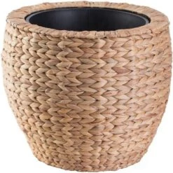 Best Pirce 🧨 Vintiquewise Water Hyacinth Round Floor Planter with Metal Pot 🤩 -Planters Sales Store unnamed file 2298
