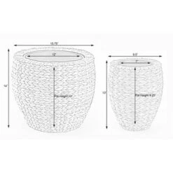 Best Pirce 🧨 Vintiquewise Water Hyacinth Round Floor Planter with Metal Pot 🤩 -Planters Sales Store unnamed file 2300