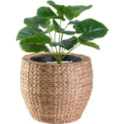 Best Pirce 🧨 Vintiquewise Water Hyacinth Round Floor Planter with Metal Pot 🤩 -Planters Sales Store unnamed file 2304