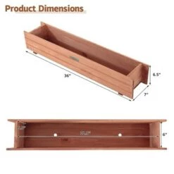 Wholesale 💯 Costway 28/36/40 Inch Wooden Flower Planter Box Garden Yard Decorative Window Box Rectangular 🔥