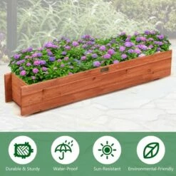Wholesale 💯 Costway 28/36/40 Inch Wooden Flower Planter Box Garden Yard Decorative Window Box Rectangular 🔥 -Planters Sales Store unnamed file 2363
