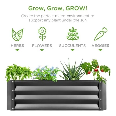 Cheapest ๐ Best Choice Products 4x3x1ft Outdoor Metal Raised Garden Bed for Vegetables, Flowers, Herbs, Plants - Dark Gray ๐ 7 Cheapest ๐ Best Choice Products 4x3x1ft Outdoor Metal Raised Garden Bed for Vegetables, Flowers, Herbs, Plants - Dark Gray ๐ - Image 5