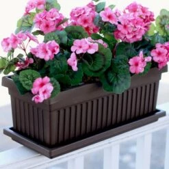 Budget 🌟 The HC Companies HC Companies 30 Inch Long Fluted Plastic Venetian Garden Window Container Planter Box for Indoor or Outdoor Flowers, Vegetables, or Succulents (Clay) 🔥