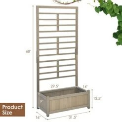 Discount 🥰 Costway 2PC 68in Wood Planter Box w/Trellis Raised Garden Bed for Climbing Plant 🤩 13 Discount 🥰 Costway 2PC 68in Wood Planter Box w/Trellis Raised Garden Bed for Climbing Plant 🤩 -Planters Sales Store unnamed file 2376