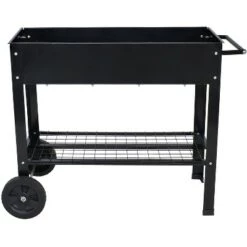 Brand new 😍 Sunnydaze Decor Sunnydaze Outdoor Galvanized Steel Raised Garden Bed Cart with Handlebar and Wheels for Patio, Deck or Yard - 41" L - Black 🤩 -Planters Sales Store unnamed file 24