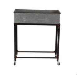 Best reviews of 🧨 Olivia & May Set of 2 Farmhouse Rectangular Rolling Planters Galvanized Gray - Olivia & May 🎁 -Planters Sales Store unnamed file 2403