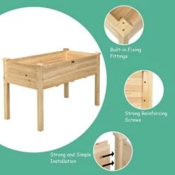 Wholesale ⌛ Costway Wooden Raised Vegetable Garden Bed Elevated Grow Vegetable Planter 😉 -Planters Sales Store unnamed file 241