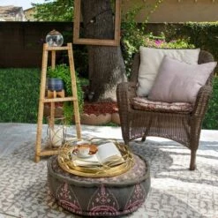 Budget 🛒 Dotted Planter with Wood Stand - Sagebrook Home Green 😍 -Planters Sales Store unnamed file 2434