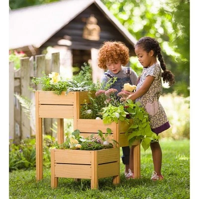 Hot Sale ๐งจ HearthSong Grow With Me Triple Garden Pine Wood Planter with Fabric Liners For Kids Gardening ๐ฏ 6 Hot Sale ๐งจ HearthSong Grow With Me Triple Garden Pine Wood Planter with Fabric Liners For Kids Gardening ๐ฏ - Image 4