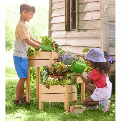 Hot Sale ๐งจ HearthSong Grow With Me Triple Garden Pine Wood Planter with Fabric Liners For Kids Gardening ๐ฏ 8 Hot Sale ๐งจ HearthSong Grow With Me Triple Garden Pine Wood Planter with Fabric Liners For Kids Gardening ๐ฏ - Image 6