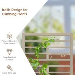 Best Pirce 🥰 Costway 68in Wood Planter Box with Trellis Raised Garden Bed for Climbing Plants 😀 -Planters Sales Store unnamed file 2485