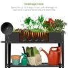 Discount ⌛ Best Choice Products Mobile Raised Ergonomic Metal Planter Garden Bed w/Wheels, Lower Shelf, 38x16x32in, Dark Gray 💯 -Planters Sales Store unnamed file 250