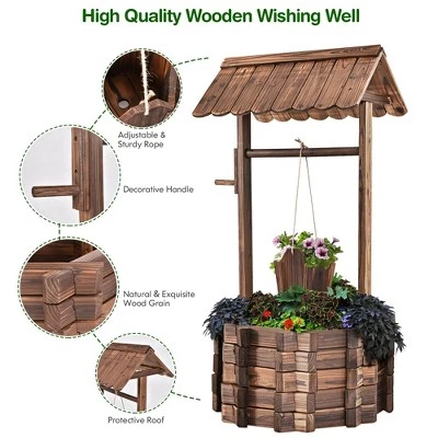 Cheapest โญ Costway Outdoor Wooden Wishing Well Bucket Flower Plants Planter Patio Garden Home Decor ๐ 5 Cheapest โญ Costway Outdoor Wooden Wishing Well Bucket Flower Plants Planter Patio Garden Home Decor ๐ - Image 3