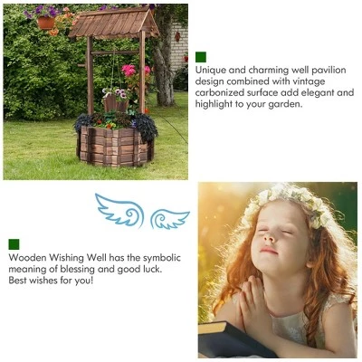 Cheapest โญ Costway Outdoor Wooden Wishing Well Bucket Flower Plants Planter Patio Garden Home Decor ๐ 9 Cheapest โญ Costway Outdoor Wooden Wishing Well Bucket Flower Plants Planter Patio Garden Home Decor ๐ - Image 7