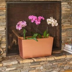 Best reviews of ✔️ 22"W Rectangular Flower Box Copper Plated Galvanized Steel - ACHLA Designs 🎉 -Planters Sales Store unnamed file 2524