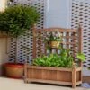 Wholesale 😉 Costway 2 PCS Solid Wood Planter Box with Trellis Weather-Resistant 25"x11"x30" 🎁 -Planters Sales Store unnamed file 2525