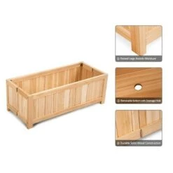 Discount 🥰 Costway Rectangle Wood Flower Planter Box Portable Raised Vegetable Patio Lawn Garden folding 🥰 -Planters Sales Store unnamed file 2561