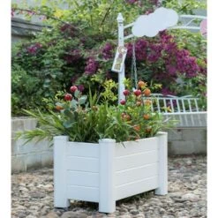 Best Sale 🤩 Gardenised White Vinyl Traditional Fence Design Garden Bed Elevated Screwless Raised Planter Box 😉 -Planters Sales Store unnamed file 2572
