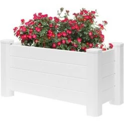 Best Sale 🤩 Gardenised White Vinyl Traditional Fence Design Garden Bed Elevated Screwless Raised Planter Box 😉 -Planters Sales Store unnamed file 2576