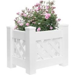 Best Sale 🤩 Gardenised White Vinyl Traditional Fence Design Garden Bed Elevated Screwless Raised Planter Box 😉 -Planters Sales Store unnamed file 2577