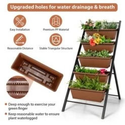 Best deal 🔥 Costway 5-tier Vertical Garden Planter Box Elevated Raised Bed w/5 Container Green 👏 -Planters Sales Store unnamed file 2580