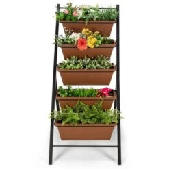 Best deal 🔥 Costway 5-tier Vertical Garden Planter Box Elevated Raised Bed w/5 Container Green 👏 -Planters Sales Store unnamed file 2584