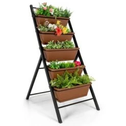 Best deal 🔥 Costway 5-tier Vertical Garden Planter Box Elevated Raised Bed w/5 Container Green 👏 -Planters Sales Store unnamed file 2586